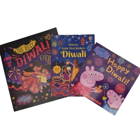 Diwali Book Set Peppa Pig Usborne 1st Stickers Diwali The Best Diwali Ever - Picture 1 of 7